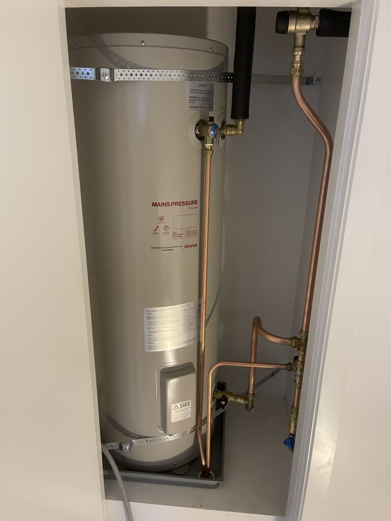 new hot water cylinder replacement to mains pressure system